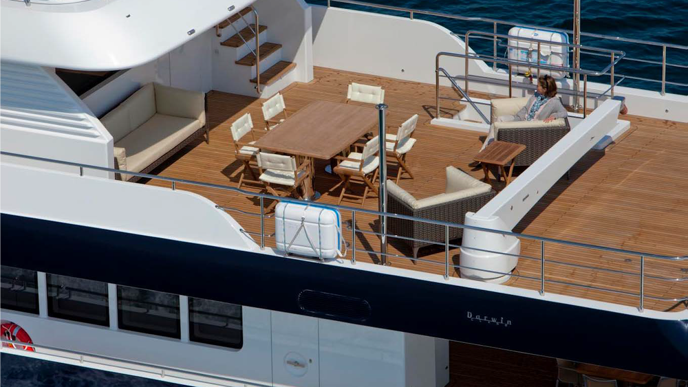 Relaxation area on upper deck