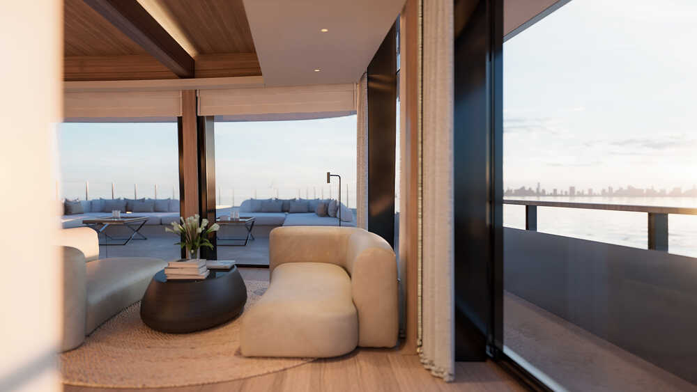 Owner's apartment on bow upper deck