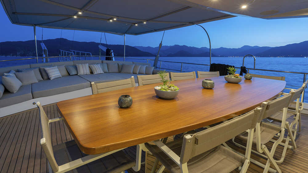 Dining area on deck