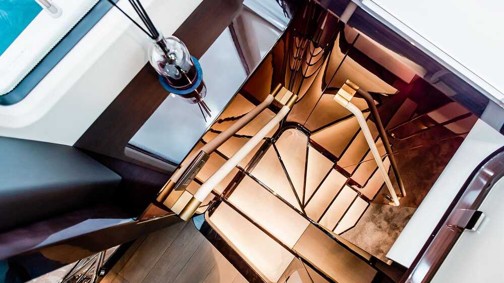 Staircase to lower deck