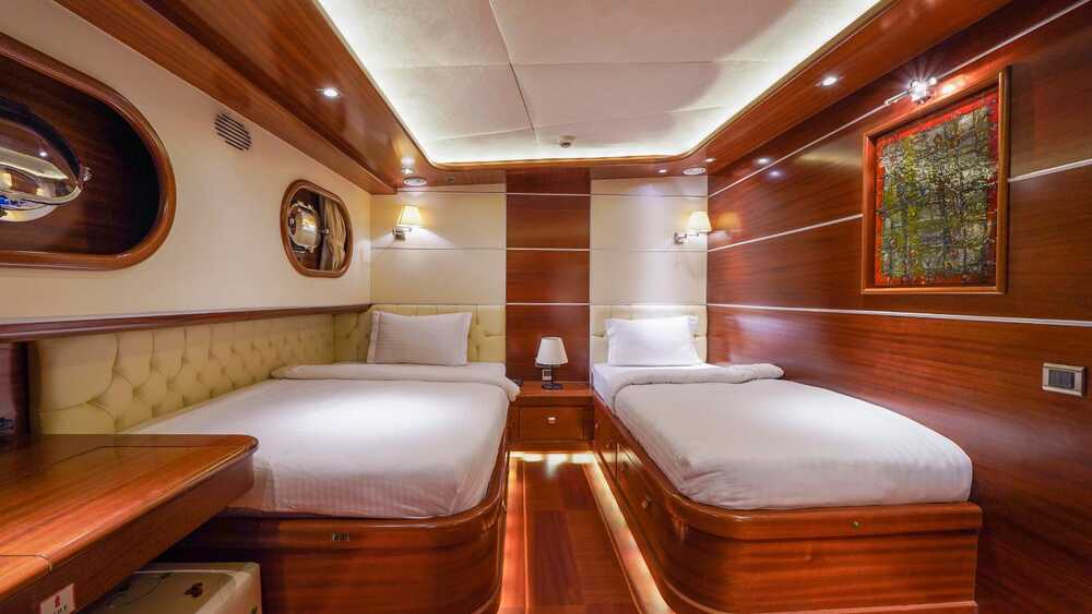 Guest cabin with twin beds