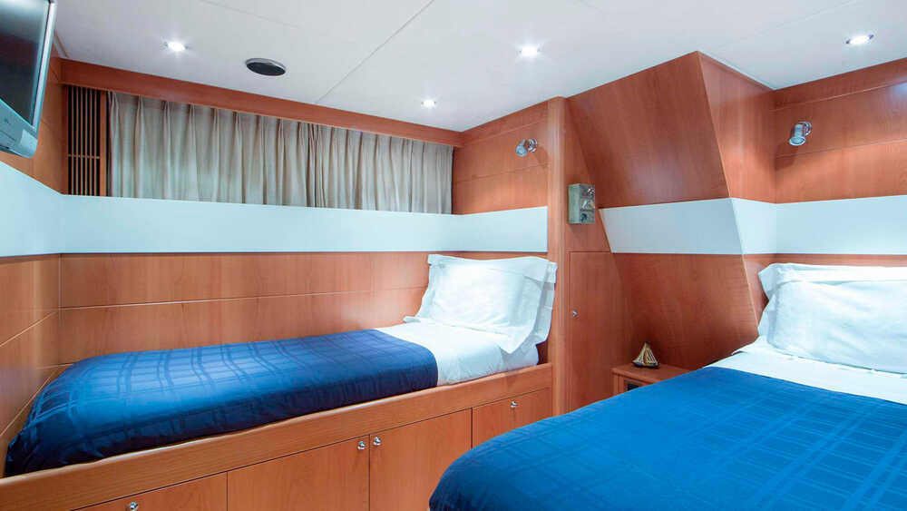 Guest cabin with twin beds