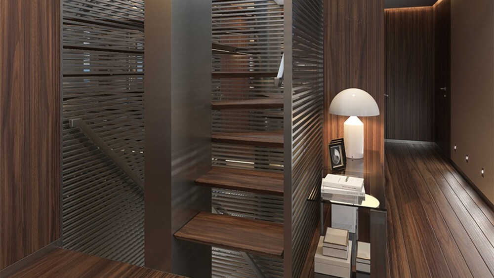 Steps to lower deck