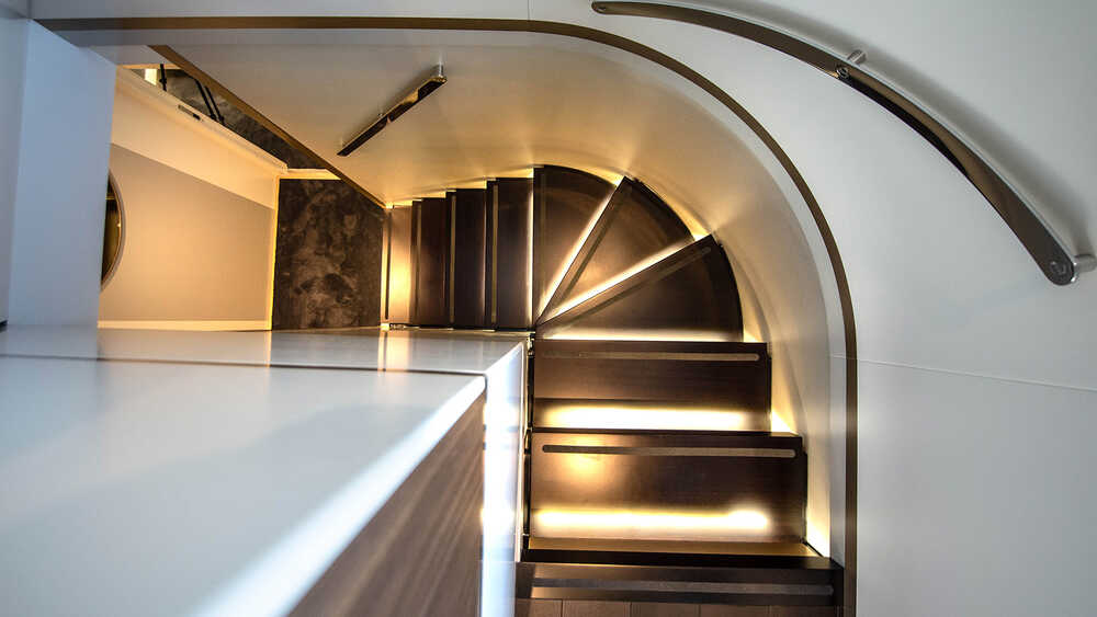 Stairs to lower deck