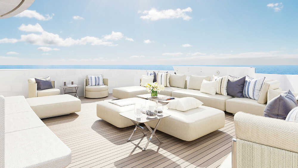 Lounge area on aft upper deck