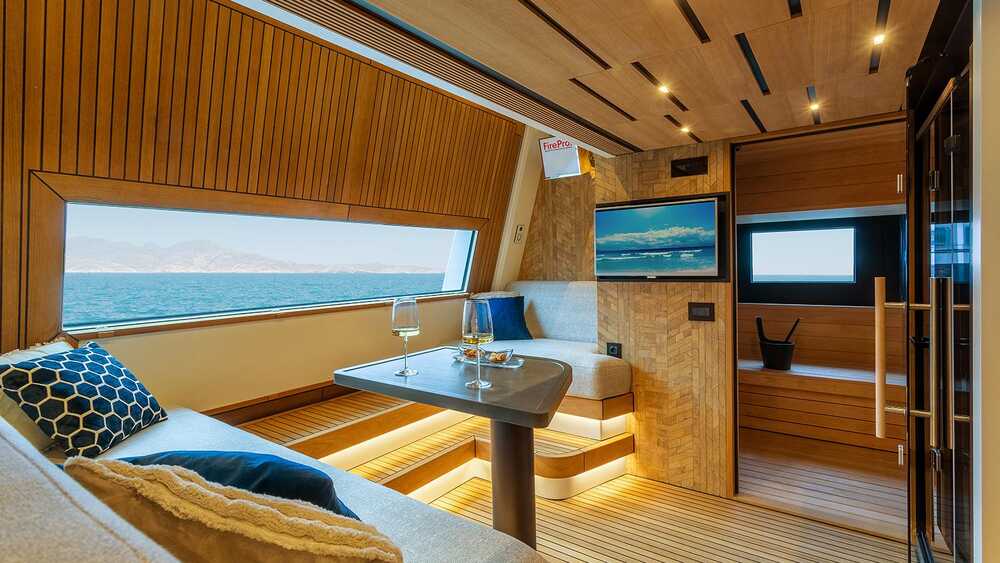 Sauna on aft lower deck