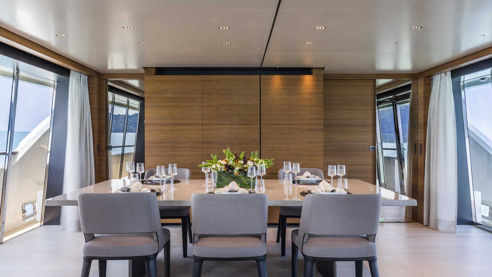 Dinette in salon on the main deck