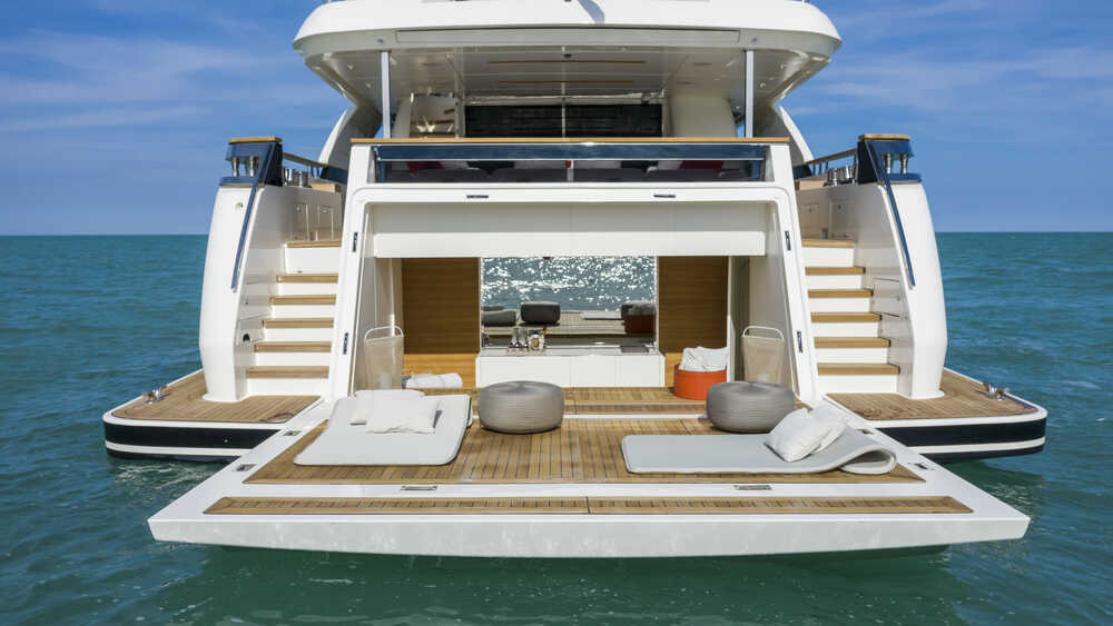 Beach club on the aft deck