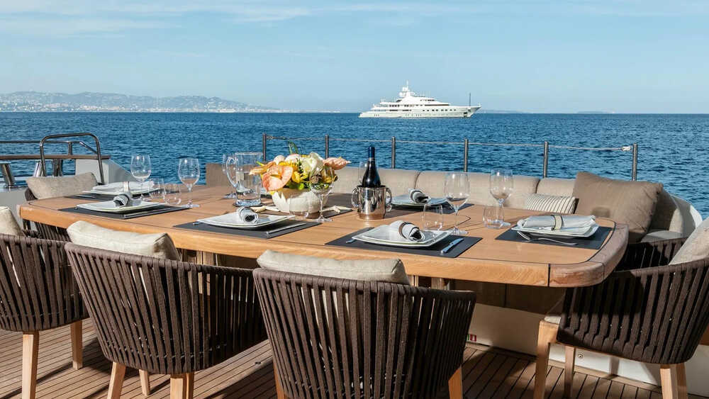 Aft deck dining area