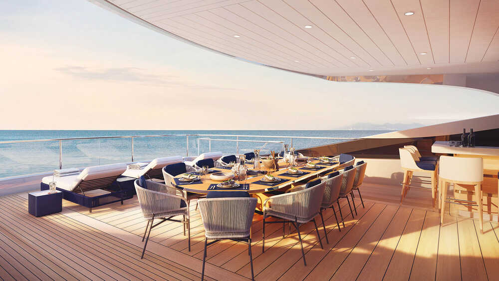 Dining area on sundeck