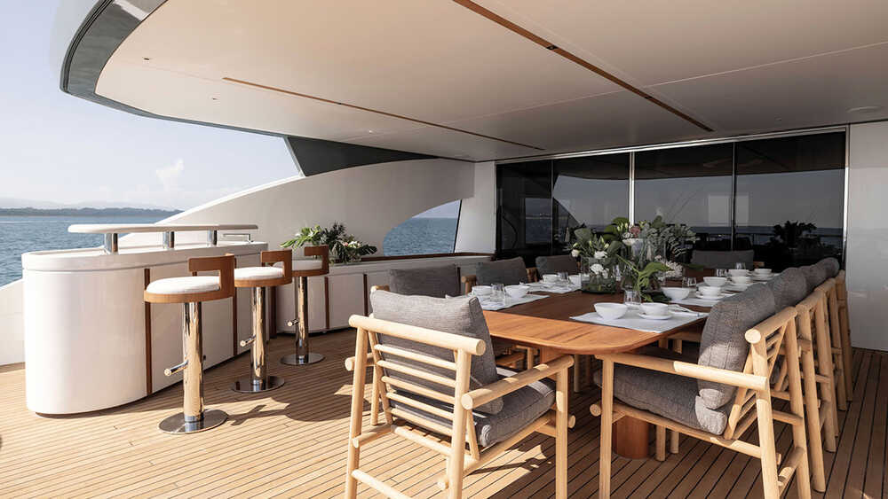 Dining area on aft upper deck