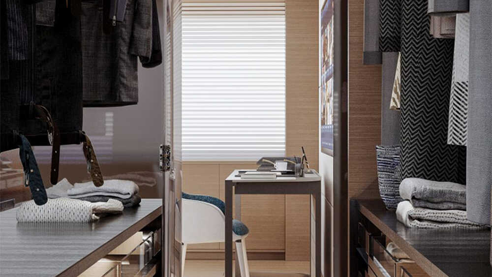 Wardrobe in owner's cabin
