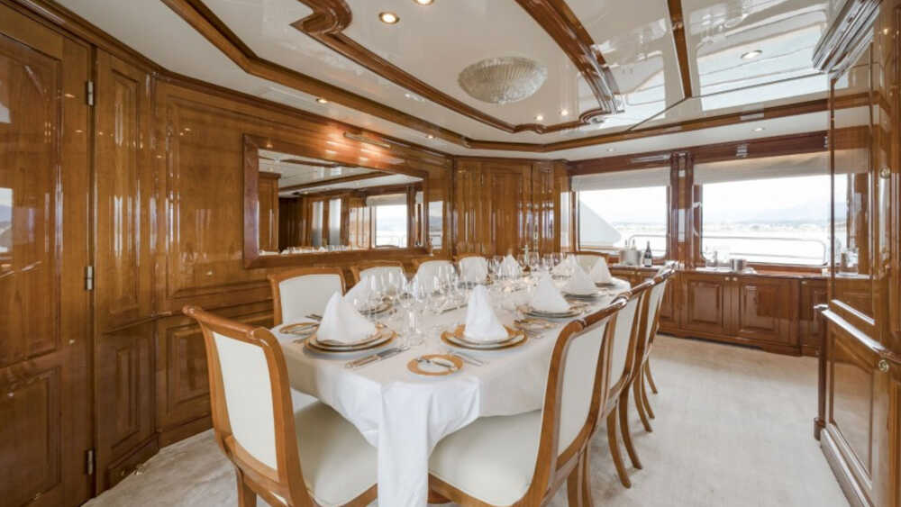 Dinette in salon on the main deck