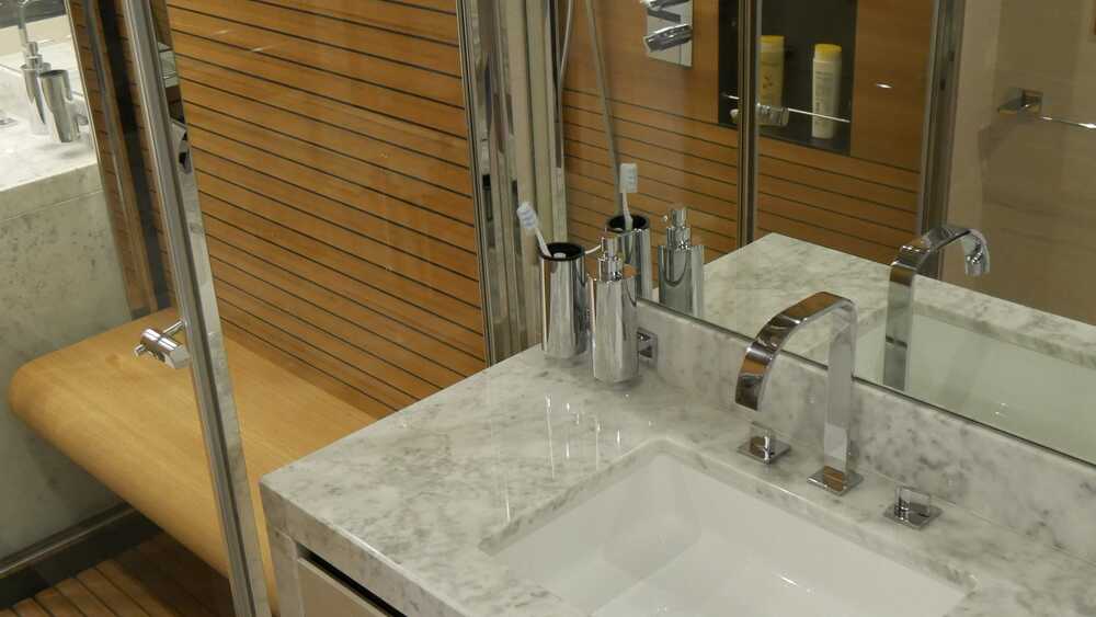The master bathroom