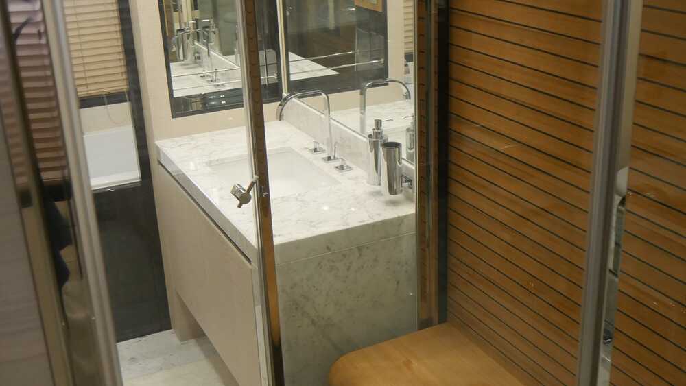 The master bathroom