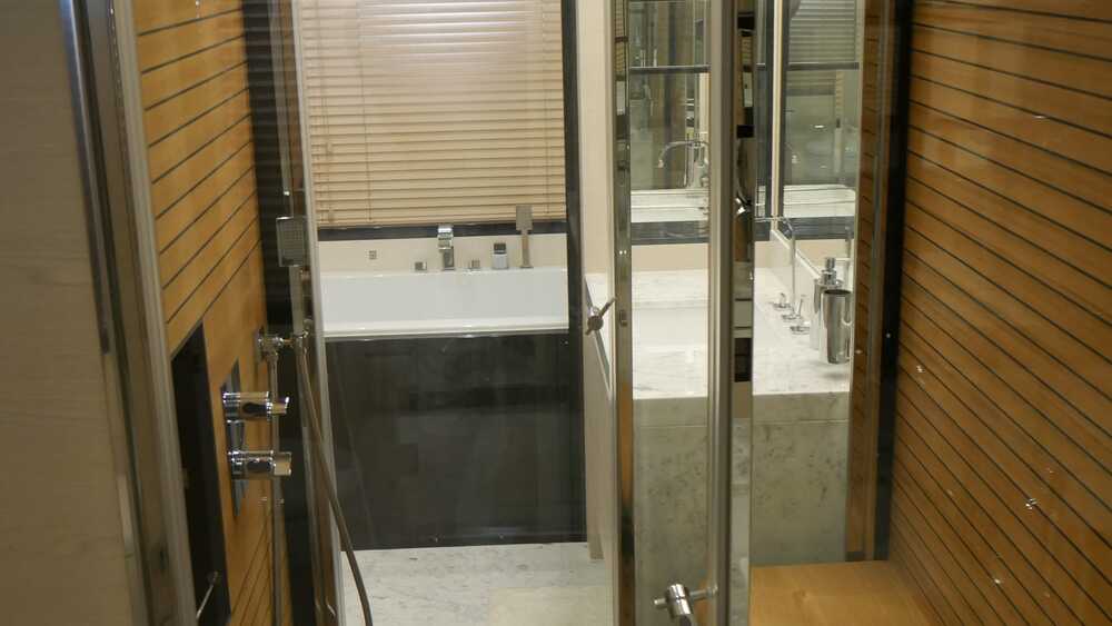 The master bathroom