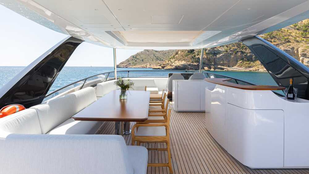 Flybridge lounge area