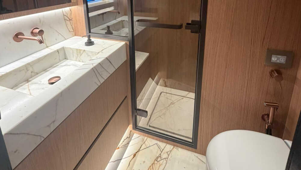 Bathroom at guest cabin