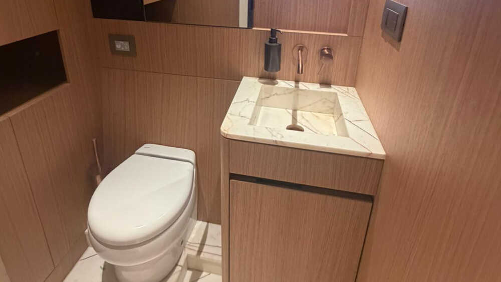 Bathroom at guest cabin