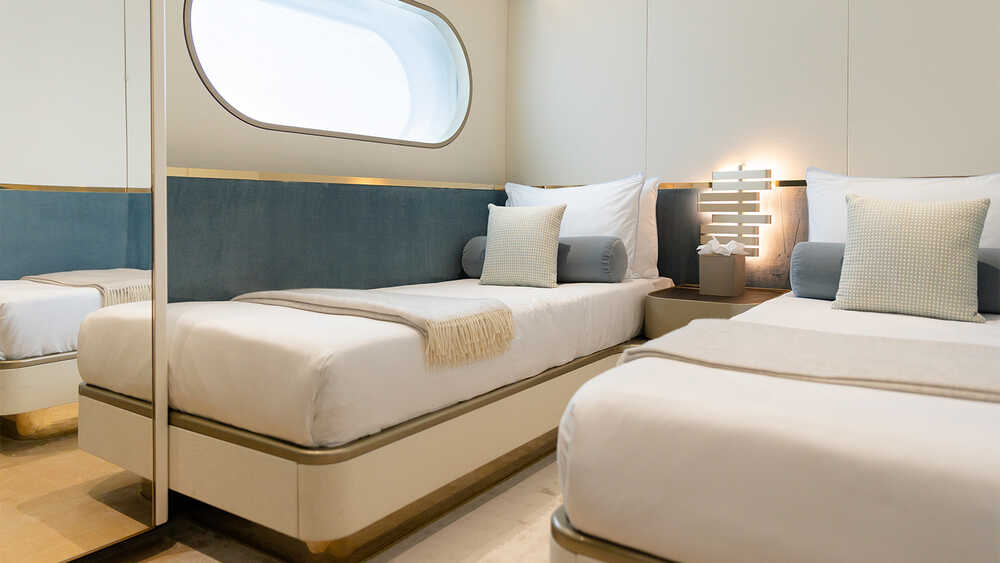 Guest cabin on port side