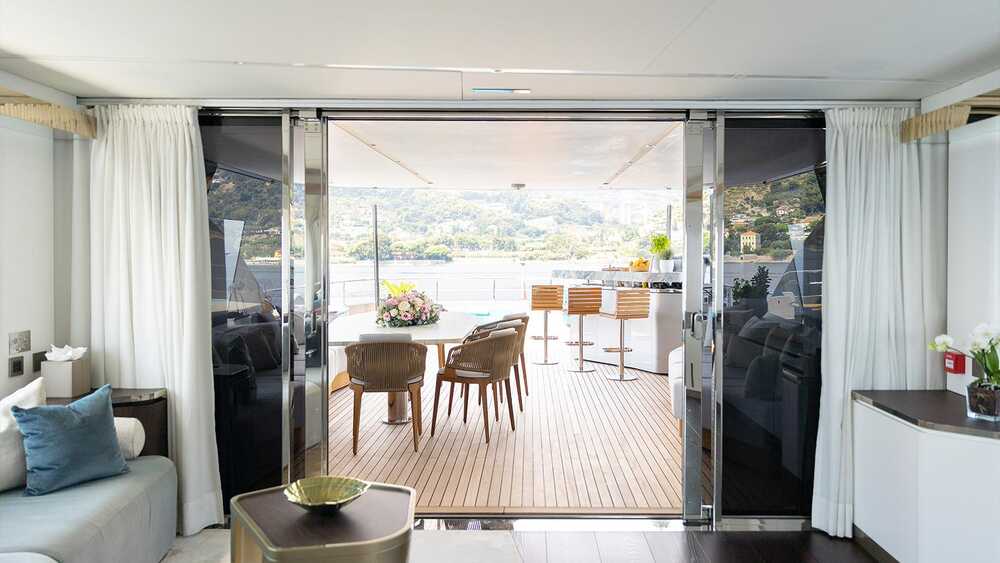 Dining area on aft upper deck