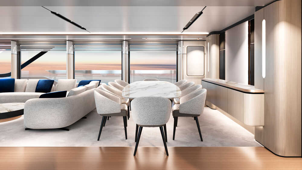 Dinette in main deck salon