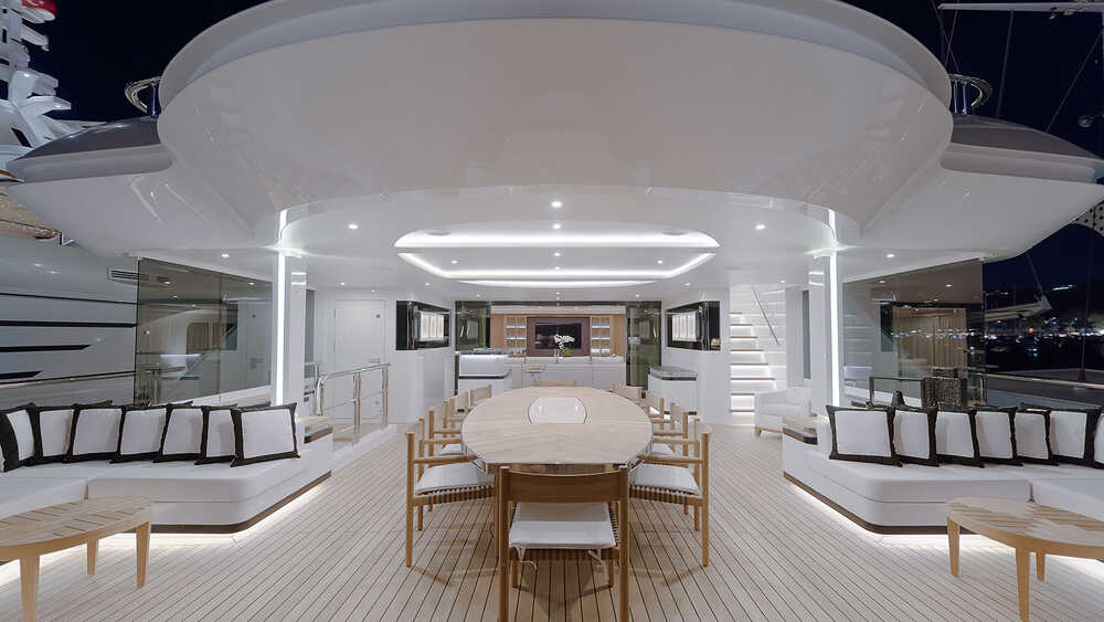 Dining area on aft upper deck