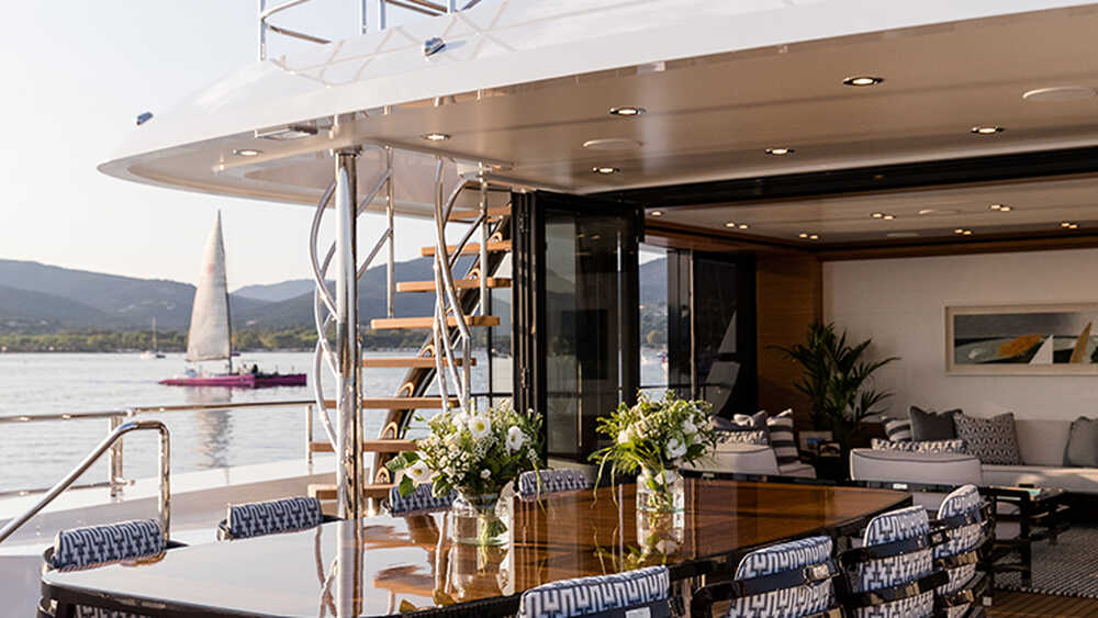 Dining area on aft upper deck