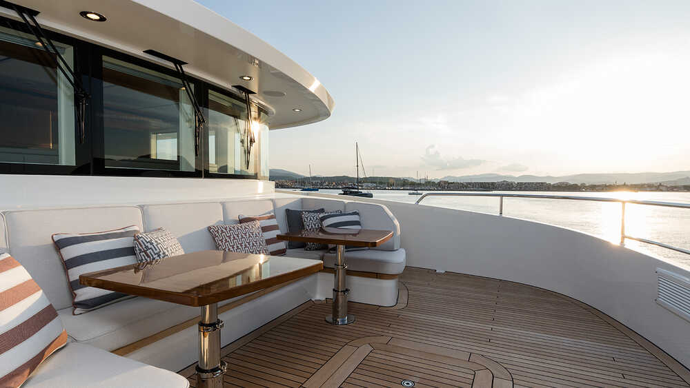 Seating area on bow