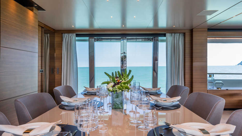 Dinette in salon on the main deck