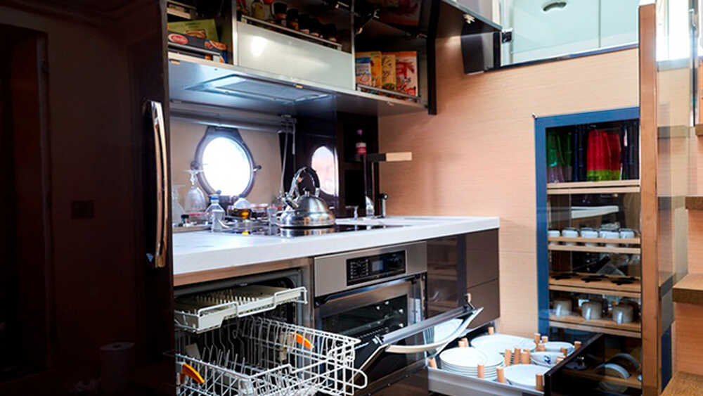 Galley on the lower deck