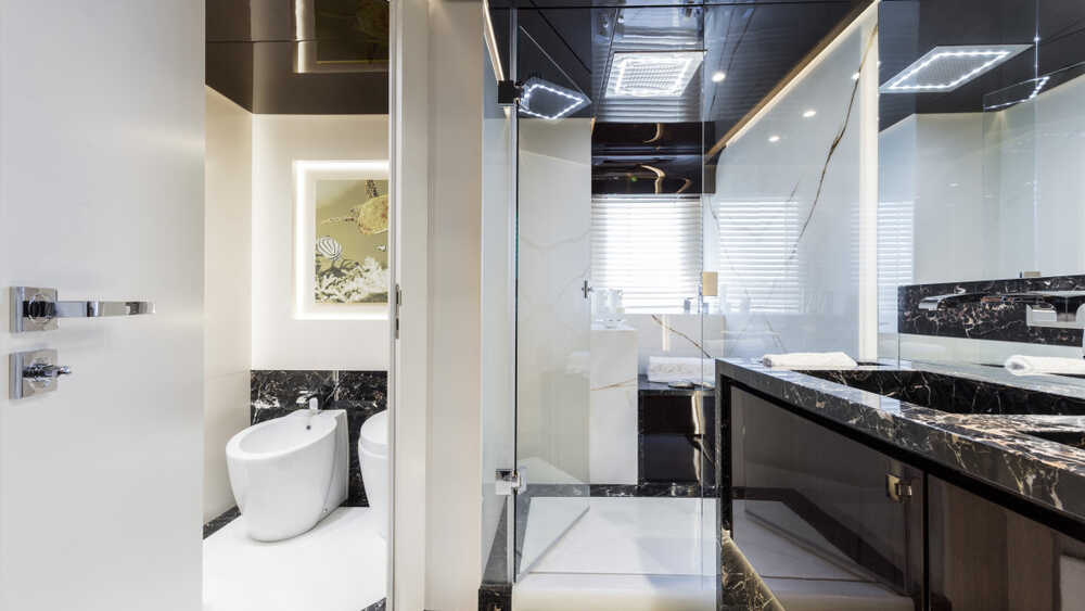 The master bathroom