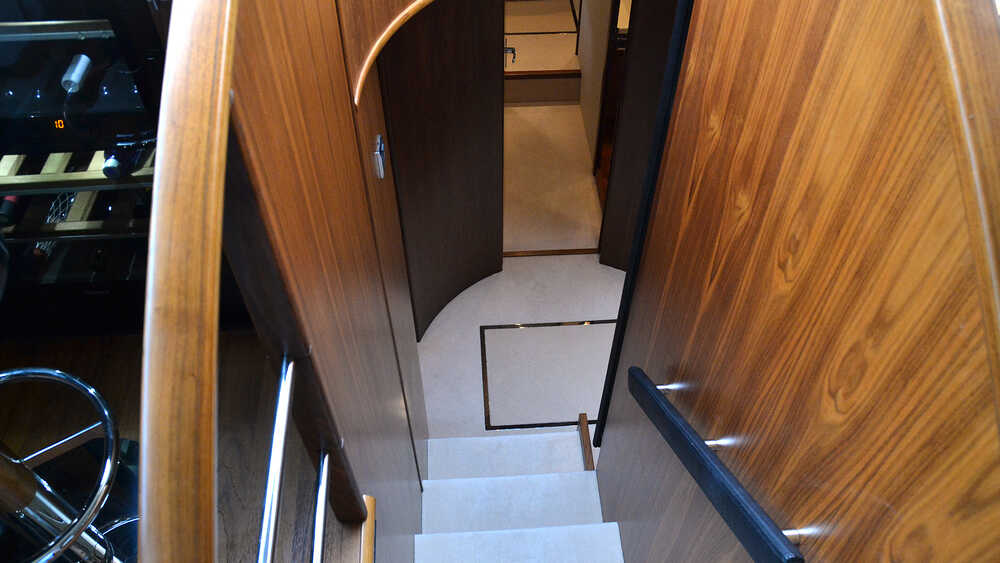The stairs to the lower deck Fairline Squadron 78 (2011)