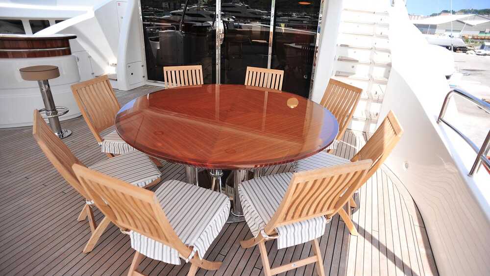Dining area on aft upper deck