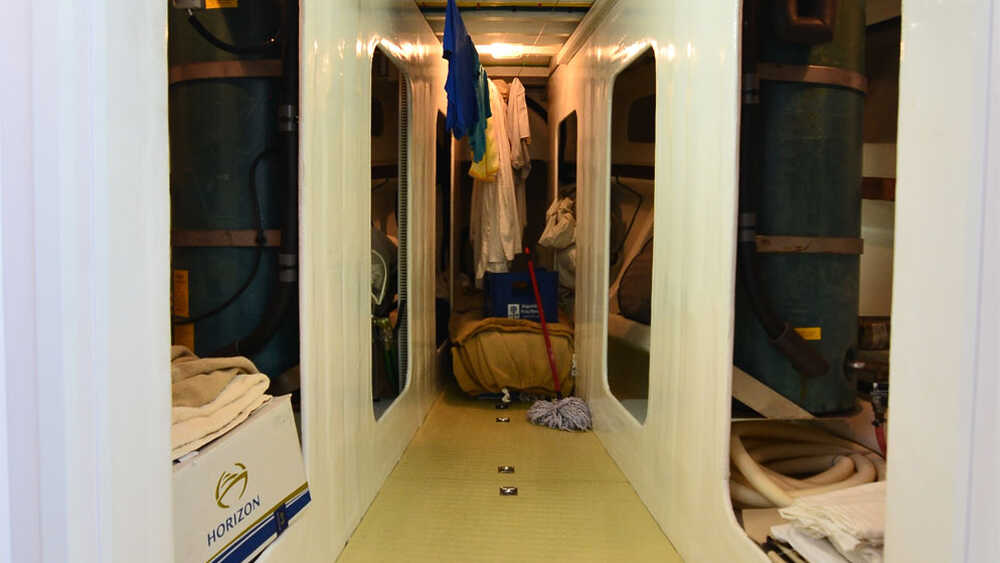 Storage room in the bow area