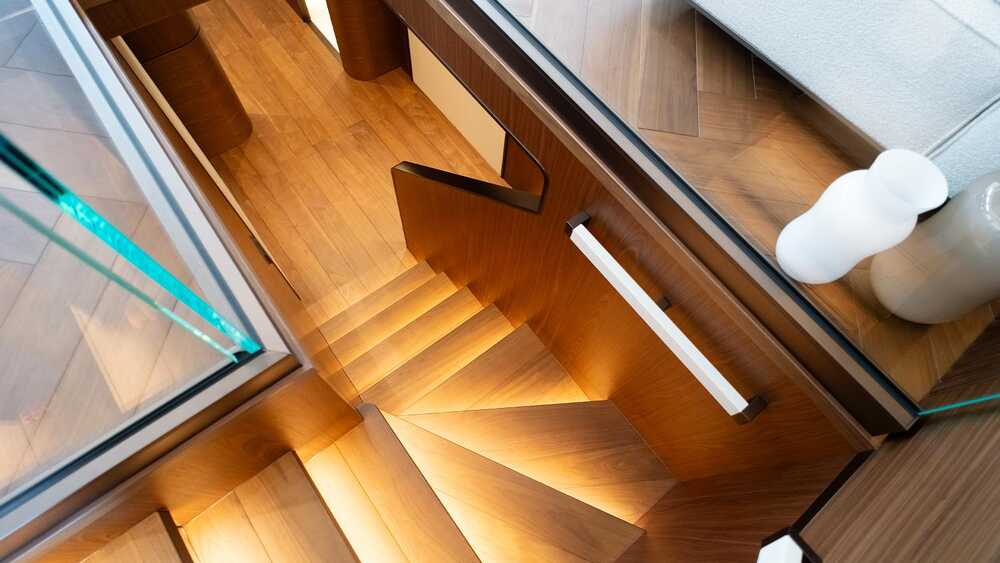 Stairs on lower deck