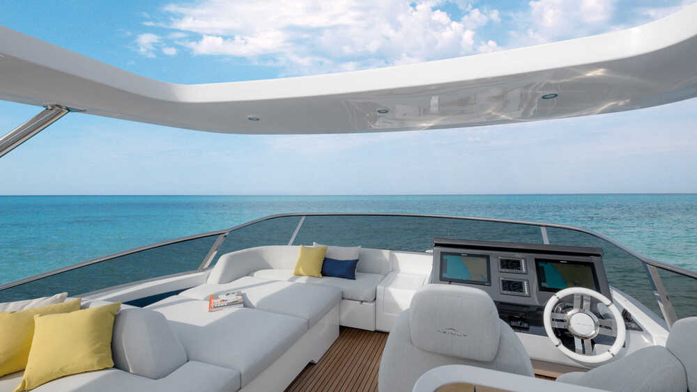 Helm station on flybridge