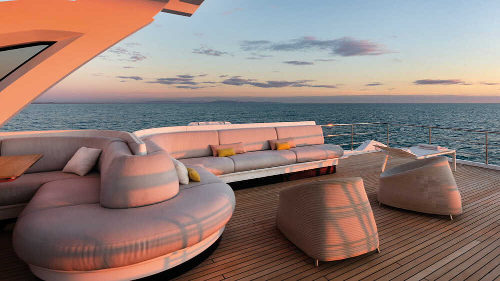 Relaxing area on aft flybridge