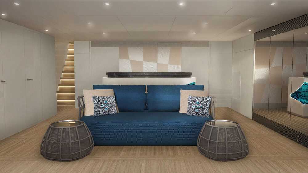 Beach club on the stern of the boat 