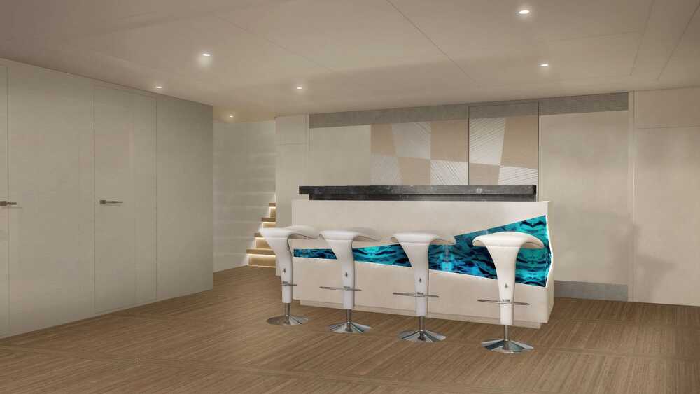 Beach club on the stern of the boat 