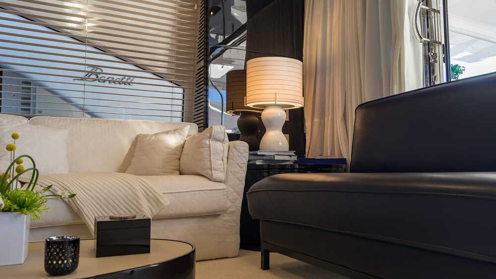 Salon sofa on starboard side