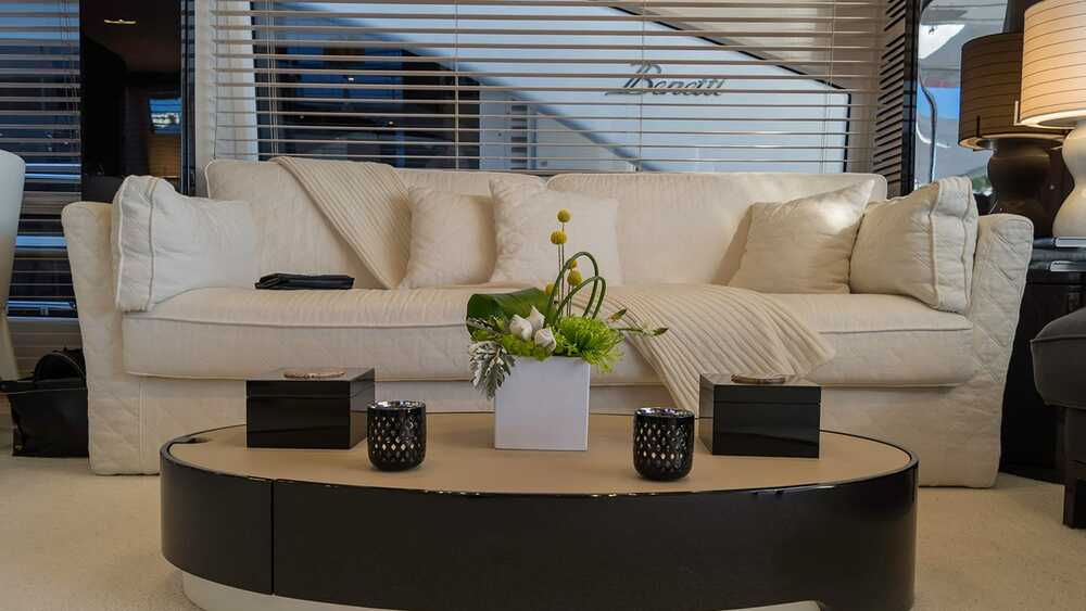 Salon sofa on starboard side
