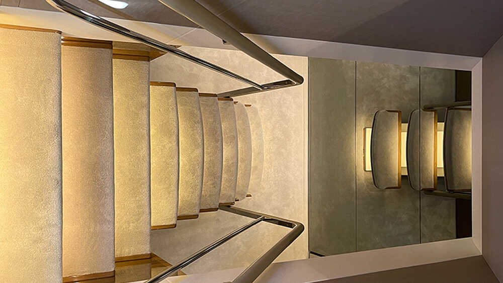 Staircase to lower deck