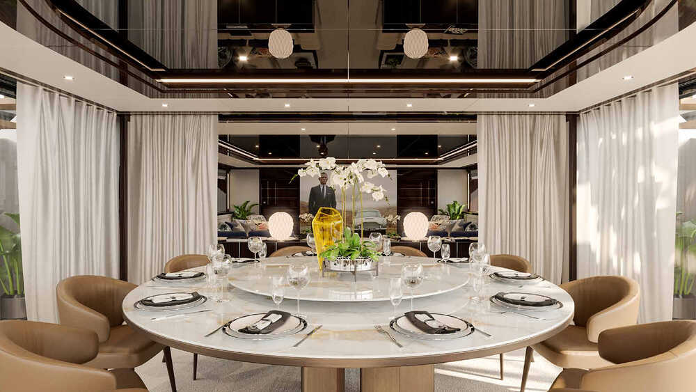 Dining area on aft upper deck 