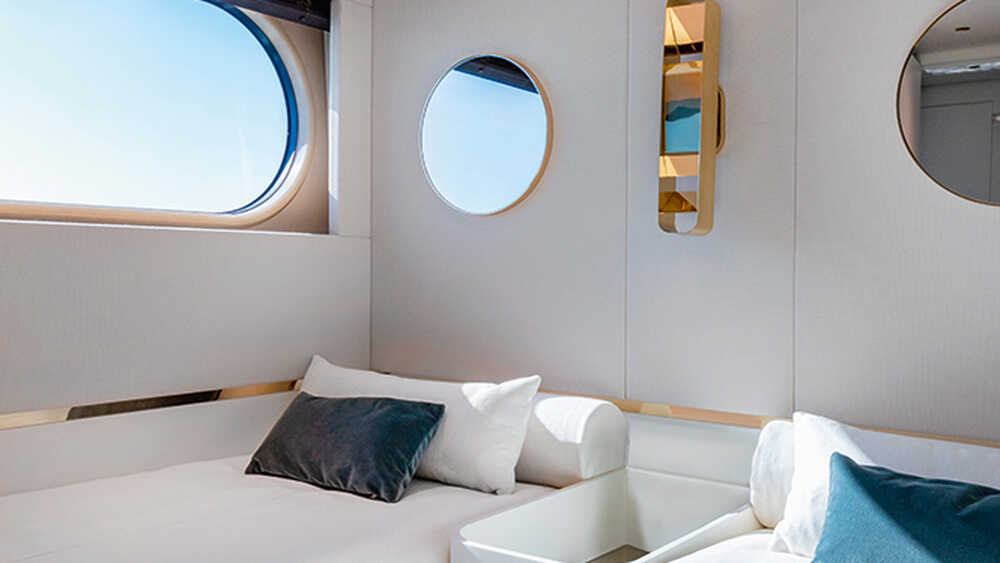 Guest cabin on starboard side