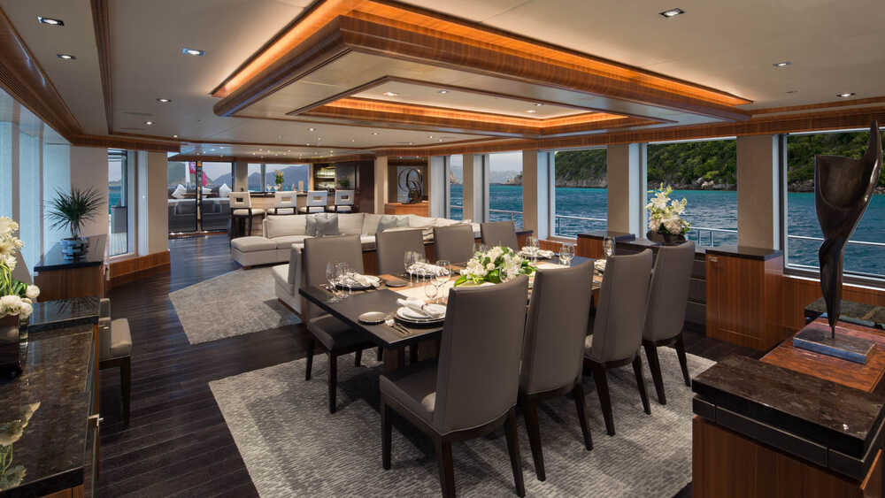 Dining area in salon 