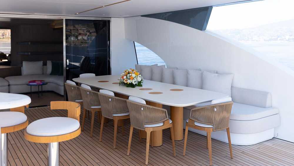 Dining area on aft upper deck
