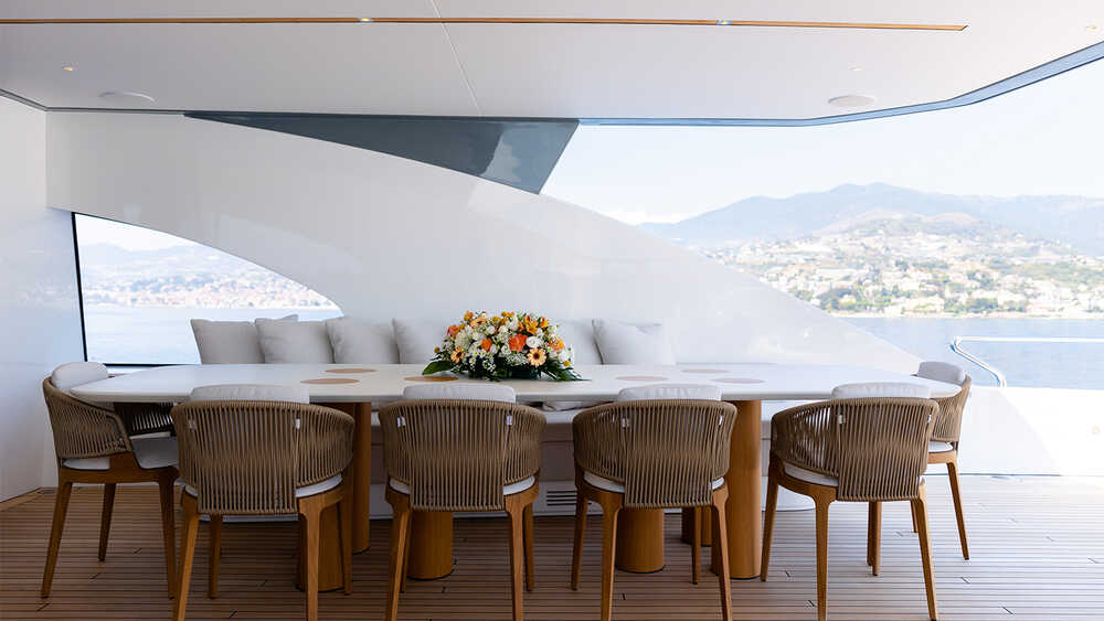 Dining area on aft upper deck
