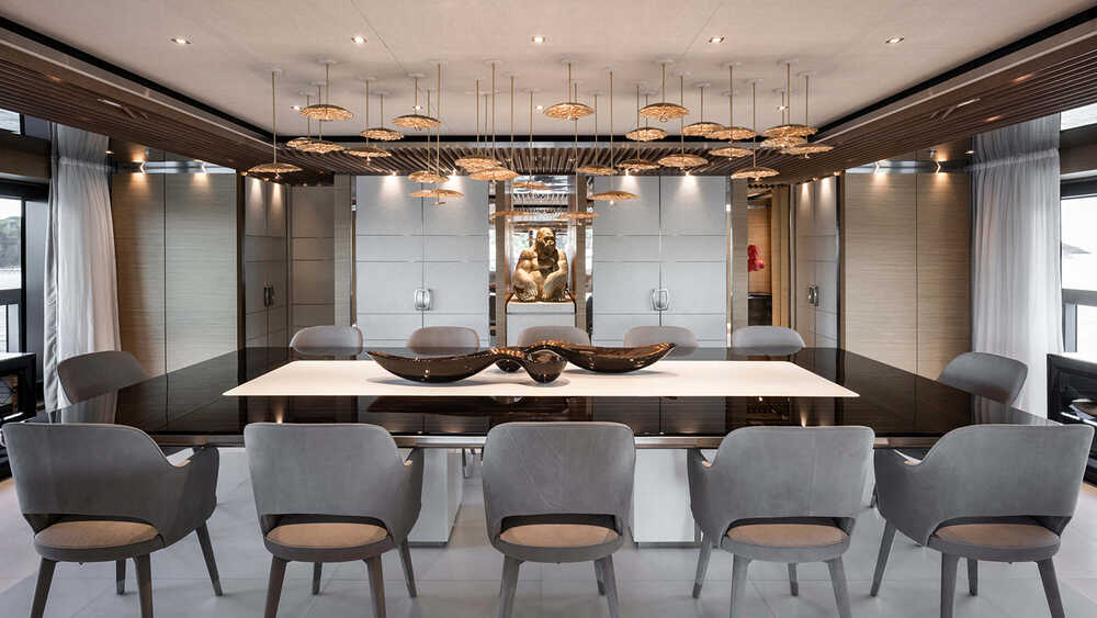 Dinette in salon on the main deck