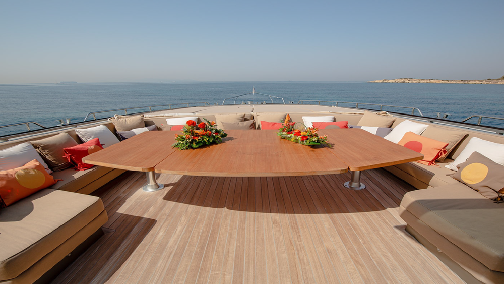 Dining area in the bow